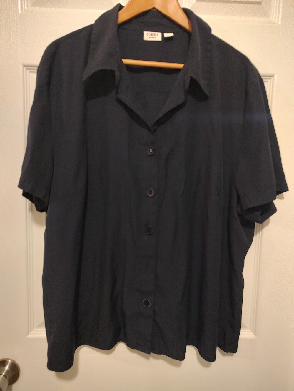 Cato Navy Short-Sleeve Button-Down Shirt